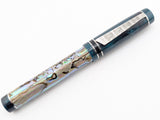 Draco in Silver Abalone w/ Aquifer Resin - Damascus Steel - #8 Nib