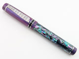 Draco in Dark Mexican Green Abalone w/ Purple Paralax Resin - Damascus Steel - #8 Nib