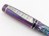 Draco in Dark Mexican Green Abalone w/ Purple Paralax Resin - Damascus Steel - #8 Nib