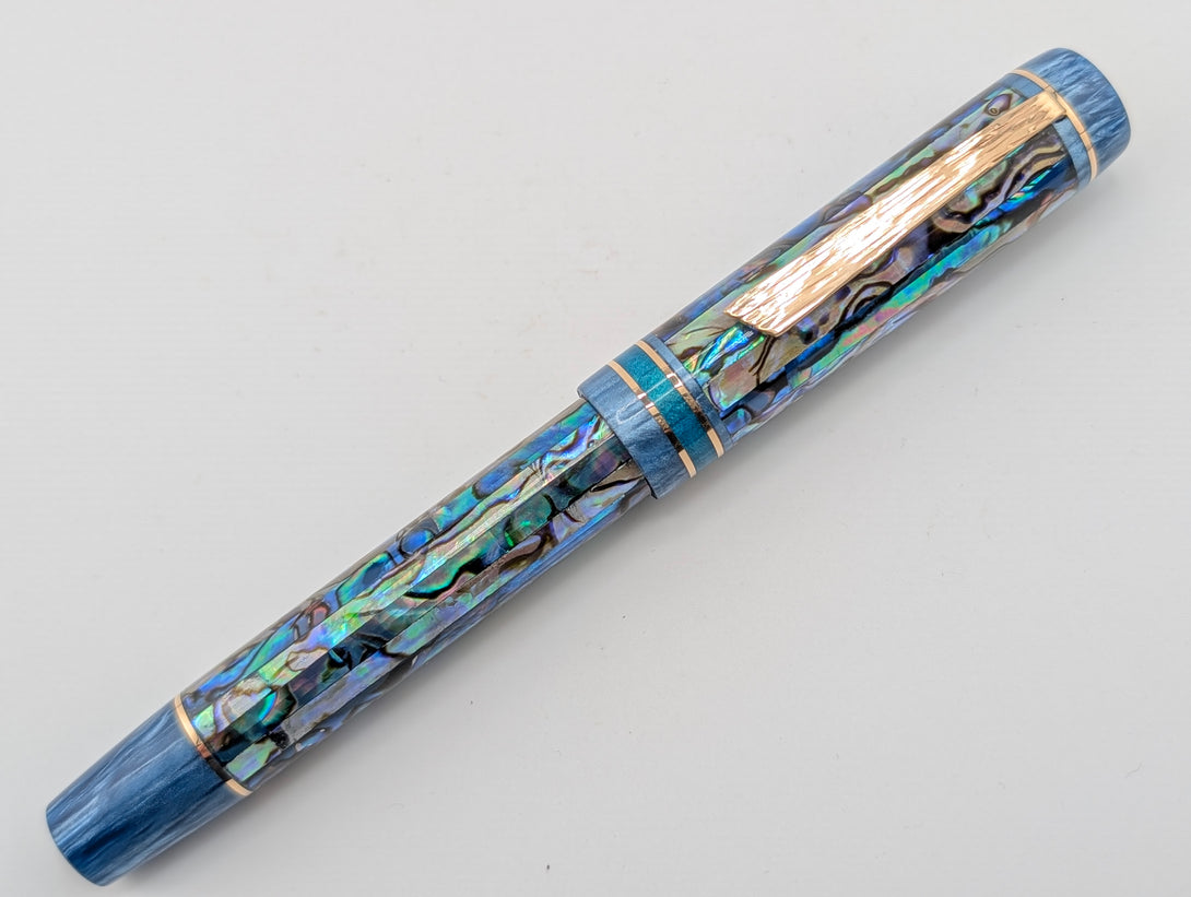 Ragazzone in Tidal Fog Abalone w/ Slate Blue Resin