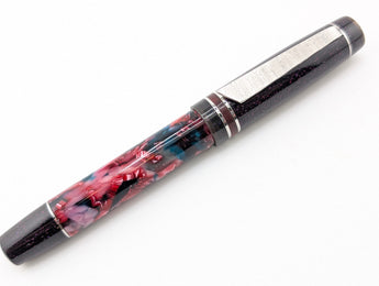 Carina 15 in Unnamed Cellulose Acetate w/ Violet Constellation Resin - Damascus Steel