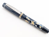 Carina 15 in Blue and Camel Cellulose Acetate w/ Metallic Sapphire Resin - Damascus Steel