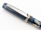 Carina 15 in Blue and Camel Cellulose Acetate w/ Metallic Sapphire Resin - Damascus Steel