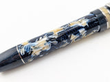 Carina 15 in Blue and Camel Cellulose Acetate w/ Metallic Sapphire Resin - Damascus Steel