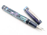 Draco in Dark Mexican Green Abalone w/ Nobility Resin - Damascus Steel - TWSBI Converter