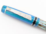 Draco in Silver Abalone w/ Mermaid Pearl Resin - Damascus Steel - TWSBI Converter
