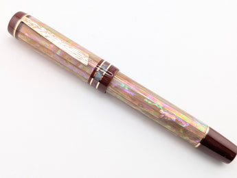 Ragazzone in White Gold Awabi w/ Blue Ridge Hematite Resin