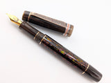 Hapalua 13 il Re in Root Beer Abalone w/ Burnt Umber Resin - Mokume Gane