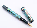 Ragazzone il Re in Seafoam Abalone w/ Midnight Green Pearl Resin - Mokume Gane