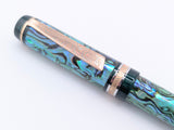 Ragazzone il Re in Seafoam Abalone w/ Midnight Green Pearl Resin - Mokume Gane