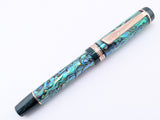Ragazzone il Re in Seafoam Abalone w/ Midnight Green Pearl Resin - Mokume Gane