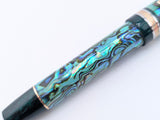 Ragazzone il Re in Seafoam Abalone w/ Midnight Green Pearl Resin - Mokume Gane