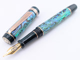 Ragazzone il Re in Seafoam Abalone w/ Midnight Green Pearl Resin - Mokume Gane