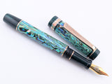 Ragazzone il Re in Seafoam Abalone w/ Midnight Green Pearl Resin - Mokume Gane