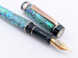 Ragazzone il Re in Seafoam Abalone w/ Midnight Green Pearl Resin - Mokume Gane