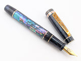 Hapalua 15 il Re in Dark Mexican Green Abalone w/ OP Resin - Mokume Gane