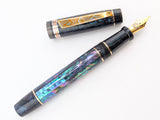 Hapalua 15 il Re in Dark Mexican Green Abalone w/ OP Resin - Mokume Gane