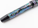 Carina Ragazzone in Dark Mexican Green Abalone with Black Resin - Damascus Steel