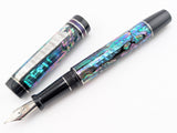 Carina Ragazzone in Dark Mexican Green Abalone with Black Resin - Damascus Steel