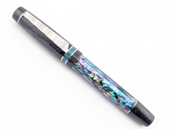 Hapalua 15 in Dark Mexican Green Abalone w/ Lusso Cosmos Resin - Damascus Steel