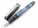 Hapalua 15 in Dark Mexican Green Abalone w/ Lusso Cosmos Resin - Damascus Steel