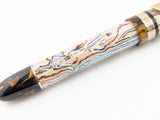 Taurus Ragazzone il Re in White Paua Abalone w/ Dark Tortoise Resin - Mokume Gane