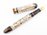 Taurus Ragazzone il Re in White Paua Abalone w/ Dark Tortoise Resin - Mokume Gane