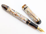 Taurus Ragazzone il Re in White Paua Abalone w/ Dark Tortoise Resin - Mokume Gane