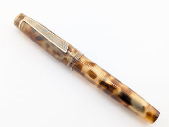 Carina 15 in Amber Tortoise Shell Cellulose Acetate - Mokume Gane