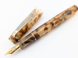 Carina 15 in Amber Tortoise Shell Cellulose Acetate - Mokume Gane