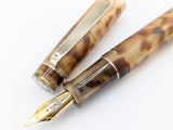 Carina 15 in Amber Tortoise Shell Cellulose Acetate - Mokume Gane