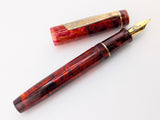 Carina 15 in Amber Tortoiseshell Cellulose Acetate - Mokume Gane