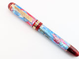 Taurus Ragazzone il Re in Dawn's Early Light Abalone w/ Blood Red Resin - Mokume Gane