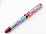 Taurus Ragazzone il Re in Dawn's Early Light Abalone w/ Blood Red Resin - Mokume Gane