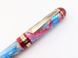 Taurus Ragazzone il Re in Dawn's Early Light Abalone w/ Blood Red Resin - Mokume Gane