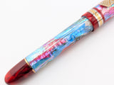 Taurus Ragazzone il Re in Dawn's Early Light Abalone w/ Blood Red Resin - Mokume Gane