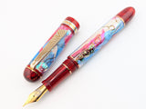 Taurus Ragazzone il Re in Dawn's Early Light Abalone w/ Blood Red Resin - Mokume Gane