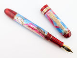 Taurus Ragazzone il Re in Dawn's Early Light Abalone w/ Blood Red Resin - Mokume Gane