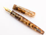 Carina 15 in Amber Tortoiseshell Cellulose Acetate - Mokume Gane