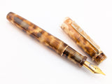 Carina 15 in Amber Tortoiseshell Cellulose Acetate - Mokume Gane