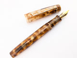 Carina 15 in Amber Tortoiseshell Cellulose Acetate - Mokume Gane