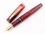 Carina 15 in Scarlet Tortoiseshell Cellulose Acetate - Mokume Gane