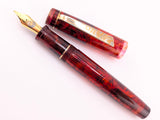 Carina 15 in Scarlet Tortoiseshell Cellulose Acetate - Mokume Gane