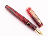 Carina 15 in Scarlet Tortoiseshell Cellulose Acetate - Mokume Gane