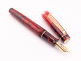 Carina 15 in Scarlet Tortoiseshell Cellulose Acetate - Mokume Gane