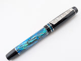 Hapalua 15 in Ice Blue Abalone w/ Solid Black Resin - Damascus Steel