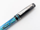 Hapalua 15 in Ice Blue Abalone w/ Solid Black Resin - Damascus Steel