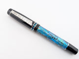 Hapalua 15 in Ice Blue Abalone w/ Solid Black Resin - Damascus Steel