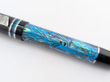 Hapalua 15 in Ice Blue Abalone w/ Solid Black Resin - Damascus Steel