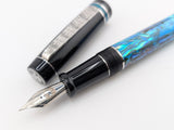 Hapalua 15 in Ice Blue Abalone w/ Solid Black Resin - Damascus Steel